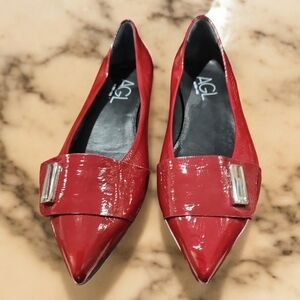 AGL Leombruni Chianti Glammy Patent Leather Pointy Toe Flats